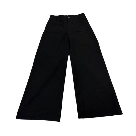 Maeve Anthropologie Colette High-Rise Crop Wide-Leg Pants Black Closet Staple - Picture 3 of 12